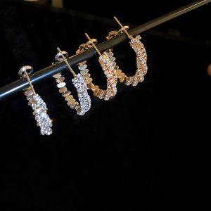 Silver Needle, Diamond, Broken Silver Circle, Geometric Earrings, Small Style, Light Luxury Style, Earrings, Personalized, Simple, Versatile Earrings, Female