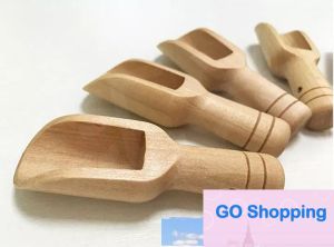Top Mini wooden coffee tea spoon bath salt spoon tableware wooden crafts small wood measuring spoon Flatware