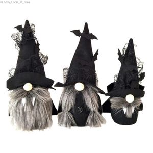 Andra evenemangsfestleveranser 3st Halloween Witch Hat Gnome Ornament Drable Halloween Gnome Model Ornament för Halloween Party Favors Home Decoration Q23101010