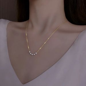 Anhänger Halsketten NYMPH Echt 18 Karat Gold Halskette SmilePendant Edlen Schmuck Reine AU750 O Kette Natürliche Süßwasserperle Für Frauen Hochzeitsgeschenk X612 231010