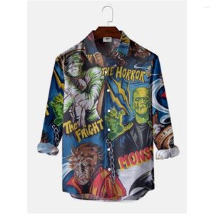 Men's T Shirts 2023 Movie Characters Horror 3d Print Fashion Casual Street Long Sleeve Tops Hawaiian For Men