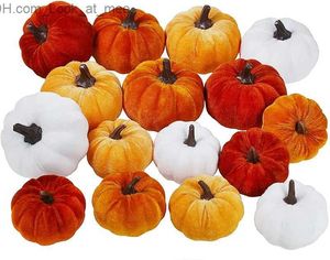 Andra evenemangsfestleveranser Simulering Flanell Pumpkin Decoration Halloween Färgglada tyg Pumpkin Ghost Festival Happy Helloween Party Thanksgiving Day Q231010