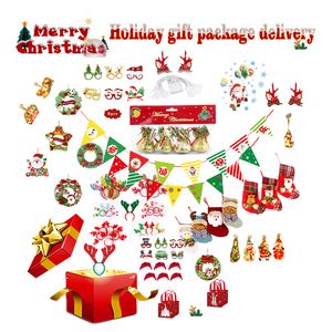 Julblind lådan Hattglasögon Lucky Boxs Christmas Gift Package Mystery Gift For Holidays / Birthday Lamp Flag Socks Lucky Boxar Hair Clips NAHD Väskor