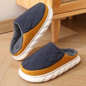 GAI GAI GAI Winter Man Fur Home Cotton Waterproof Outdoor Fashion Woman Non-slip Family Slippers Soft Indoor Flats Lady Shoes 231009