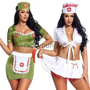 Temad kostym karneval halloween lady head sjuksköterska kostym sexig erotisk feber topp mini kjol roll spela cosplay fancy party klänning x1010
