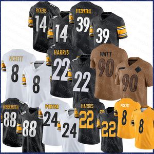 90 TJ Watt 22 Najee Harris Camisa de futebol 8 Kenny Pickett Man Minkah Fitzpatrick George Pickens Pat Freiermuth Joey Porter Jr.