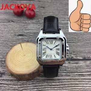 Luxury Women Leather Square Watches 32mm Special Design Relojes De Marca Mujer silver Lady Dress Wristwatch Quartz Clock2860