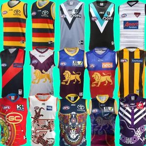 AFL Port Adelaide Crows Essendon Bombers Jersey Brisbane Lions Fremantle Dockers Tank Top Gold Coast Suns Hawthorn Hawks Vest Rules Football Jerseys 6969