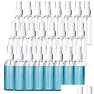 Bottiglie di imballaggio Bottiglie spray in plastica trasparente da 2 Oz all'ingrosso 60 ml Bottiglia spruzzatore a nebulizzazione fine riutilizzabile Atomizzatori cosmetici per trucco Sma Dhnsy vuoto