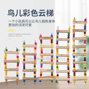 Other Bird Supplies Birds Ladders Parrot Hanging Colorful Balls Climbing Cage Toys Parrots Ladder Natural Wood Stand
