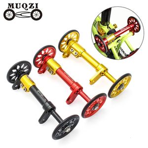 Bike Wheels Muqzi Folding Easy Wheel CNC Ultralight tylny stojak na przedłużenie pręta z aluminium aluminium teleskopowe dla Brompton 231010