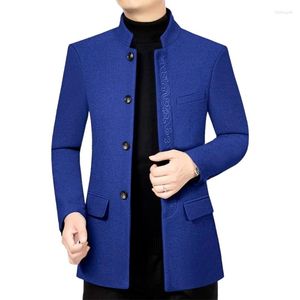 Erkekler Retro İngiltere Beyefendi Ceketleri Mens Rahip Baba Yaka Blazers İnce Fit Mandarin Zarif Resmi Adam Giysileri Üzümleri