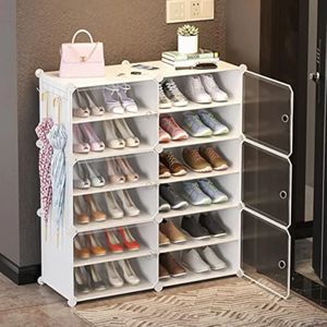 Suportes de armazenamento Racks Jomifin Shoe Rack Armário de armazenamento com portas Organizador de sapatos portátil Expansível Rack de pé Botas de armazenamento Chinelos 231010