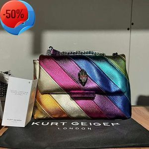 Kurt Geiger Mini Kensington Love Heart Schultertaschen Kette Handtasche Damen Regenbogen Kuhleder Adler Umhängetasche Umhängetasche Grils Qute Hand