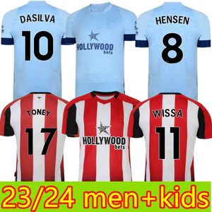 2023 24 Men+Kids Brentfords Norgaard Soccer Jerseys 23 24 Hickey Henry Jensen Schade Toney Dasilva Mbeumo Janelt Football Shirts