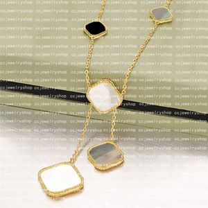 Six Motifs Fashion Classic4 Four Leaf Clover Necklaces Pendants Mother-of-Pearl V gold Plated 18K for Women&Girls Valentine's254W