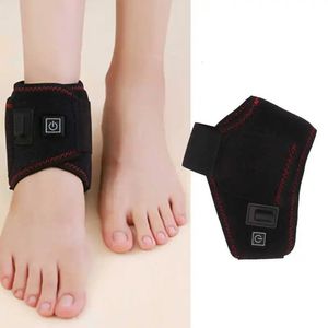 Suporte de tornozelo Aquecimento elétrico Tornozelo Brace 3 Gear Compress Therapy Support Brace Respirável Foot Brace Massagem Warmer Ankle Protector 231010