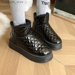 Boots Platform Boots For Women 2023 Winter Warm Plush Snow Boots Fashion Checkered Design Anti Slip Waterproof Women's Ankle Boots 41 Q231010