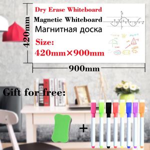 Whiteboards 420 * 900 mm formaat Herbruikbare magnetische whiteboard-koelkaststickers Kinderen tekenen Bulletin Board Briefpapier Prikborden 231009