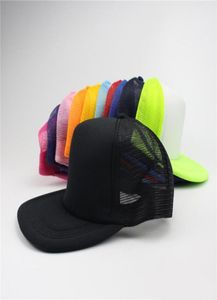 Czarny zwykły siatka siatka moda street kapelusz dorosły czapkę z czapką pustą ciężarówkę akceptuj niestandardowe logo baseball czapkę Hip Hop Grid Sun Hat4376339