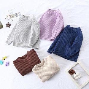 Clothing Sets Children Baby Loose Sweater Knitted Autum Winter Tops Boy Girl Clothes Round Neck Toddler Kids Pullover Outerwear