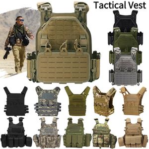 Mäns västar Molle Plate Vest Waterproof Men Tactical Multifunctional Combat Camo Military Army Airsoft Outdoor CS Hunting 231010