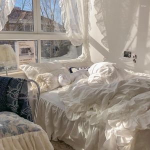 Bedding Sets Fairy White Cotton Four-Piece Quilt Cover Bed Skirt 1.5/1.8 M