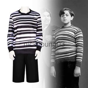 زي موضوع Pugsley Addams Cosplay TV TV الأربعاء ADDAMS MENT MENTY COSTUME COSTUME Outfits Halloween Carnival Party Suit Men Kids X1010