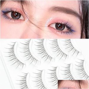 Cílios Postiços Cílios Postiços Ferramentas de Maquiagem Natural Simado Artesanal Fino Transparente Haste Pequeno Diabo 3D Mink Cabelo Manga Cílios Hea Dhvjk