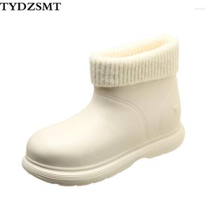 Botas tydzsmt mulheres plataforma sapatos branco neve impermeável doce tornozelo feminino inverno pelúcia redondo dedo do pé quente botas mujer