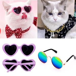 Одежда для собак, очки для домашних животных, солнцезащитные очки для кошек, сердце, круглая форма, индивидуальный головной убор для щенка и котенка, одежда для глаз, модные товары для декора волос