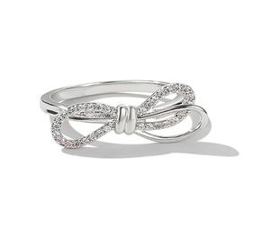 S925 Sterling Srebrny mały zabawny łuk dla dziewczyny Elegancka Diamentowa Biżuteria Kobieta jako kochanka Birthday Gift8514292