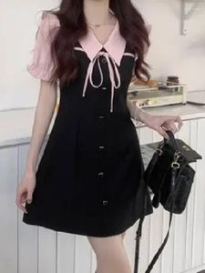 Sukienki imprezowe Y2K Kawaii Preppy Style School Black Dress Sweet Girl