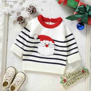 Women's Sweaters Toddler Infant Kids Baby Girls Boys Christmas Santa Long Sleeve Sweaters Warm Jacket Cotton Knit Striped Xmas Coat Clothes GirlsL231010