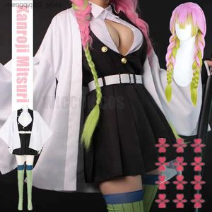 Tema Kostüm Anime Demon Slayer Kimetsu Hayır Yaiba Kimono Kanroji Mitsuri Cosplay Come Kisatsutai Seksi Giysileri Kadınlar Cadılar Bayramı Gelme Q231010