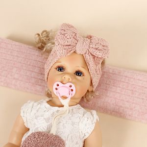 Two Layer Lace Newborn Baby Girl Nursery Headband with Bow Cute Girls Turban Toddler Headwear Hair Band Accessories