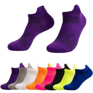 Herrstrumpor Sport Ankel Men Båt Nylon utomhus basketcykel som kör andas non-slip godisfärg ingen show kvinnor sock1777