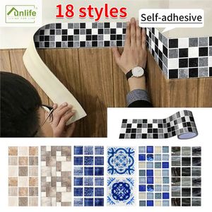 Wall Stickers Funlife Border sticker Oil Proof Tile Removable Peel Stick Waterproof Kitchen Backsplash Bathroom Home Decor 231009