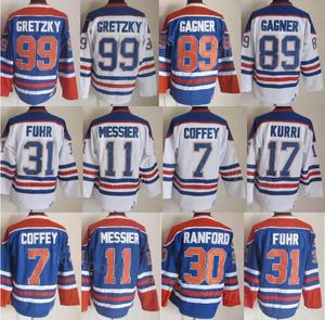 Retro Hockey Vintage 7 Paul Coffey Jersey CCM 89 Sam Gagner 17 Jari Kurri 99 Wayne Gretzky 31 Grant Fuhr 11 Mark Messier 30 Bill Ranford Classic Retire Stitched Sale