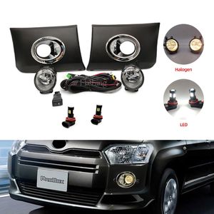 Bil Led Front Bumper Fog Lights Fog Lamp för Toyota Probox lyckas 2016-2022 Chrome Trim Harness Wiring Cover Grille