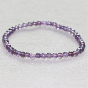 MG0007 Hela 4 mm Mini Gemstone Armband A Grad Amethyst Armband Women's Purple Crystal Yoga Energy Protection Jewelry2973