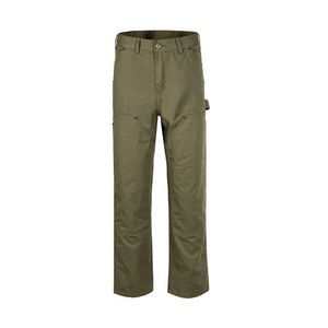Pantaloni di legno dritti a botte stile Vibe di marca di moda di High Street realizzati in vecchi jeans casual verde militaremup8