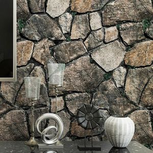 Wallpapers 3D Simulation Marble Stone Wallpaper Bar Chinese Restaurant El Retro Brick Culture