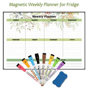 Whiteboards Magnetisches Whiteboard, Wochen- und Monatsplaner, Kalender, löschbares Whiteboard für Kitcher, Kühlschrankmagnet, Aufkleber, Wandtafel 231009