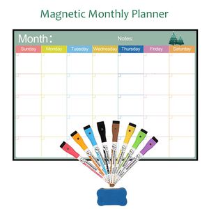 Whiteboards A3 Size Whiteboard Soft Magnetic Weekly Monthly Planner Calendar Board Erasable Bulletin Board Fridge Magnet Sticker 231009