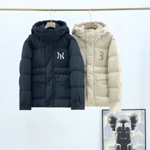 Novo estilo de inverno masculino e feminino jaqueta de pato branco Outerwear com capuz manter aquecido jaqueta letra N moda clássico casaco de penas XS-3XL