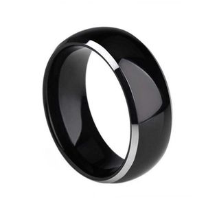 6 mm 8 mm czarne pierścienie wkładki w inkrustacie błyszcząca komfort dopasowany do zaręczynowego obrączki 6-14#236M