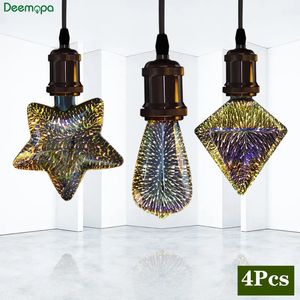 Other Home Garden 4Pcs/lot LED Light E27 3D Fireworks Edison Bulb Decoration Lamp 110V Holiday Lights AC 220V 230V Night Lamp Christmas Decoration 231009