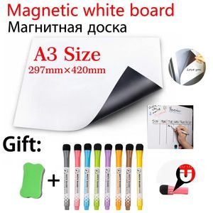 Whiteboards A3 Size Magnetic Whiteboard 11.7 x 16.5in Soft Home Office Kitchen Magnet White Boards Flexibelt kylskåp klistermärke 231009