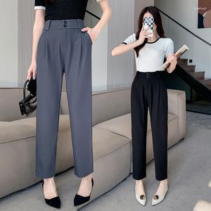 Women's Pants Spring Autumn Loose Women Suit Fashion High Waist Solid Color Simple Cozy All-match Office Lady Straight Harem Trousers
